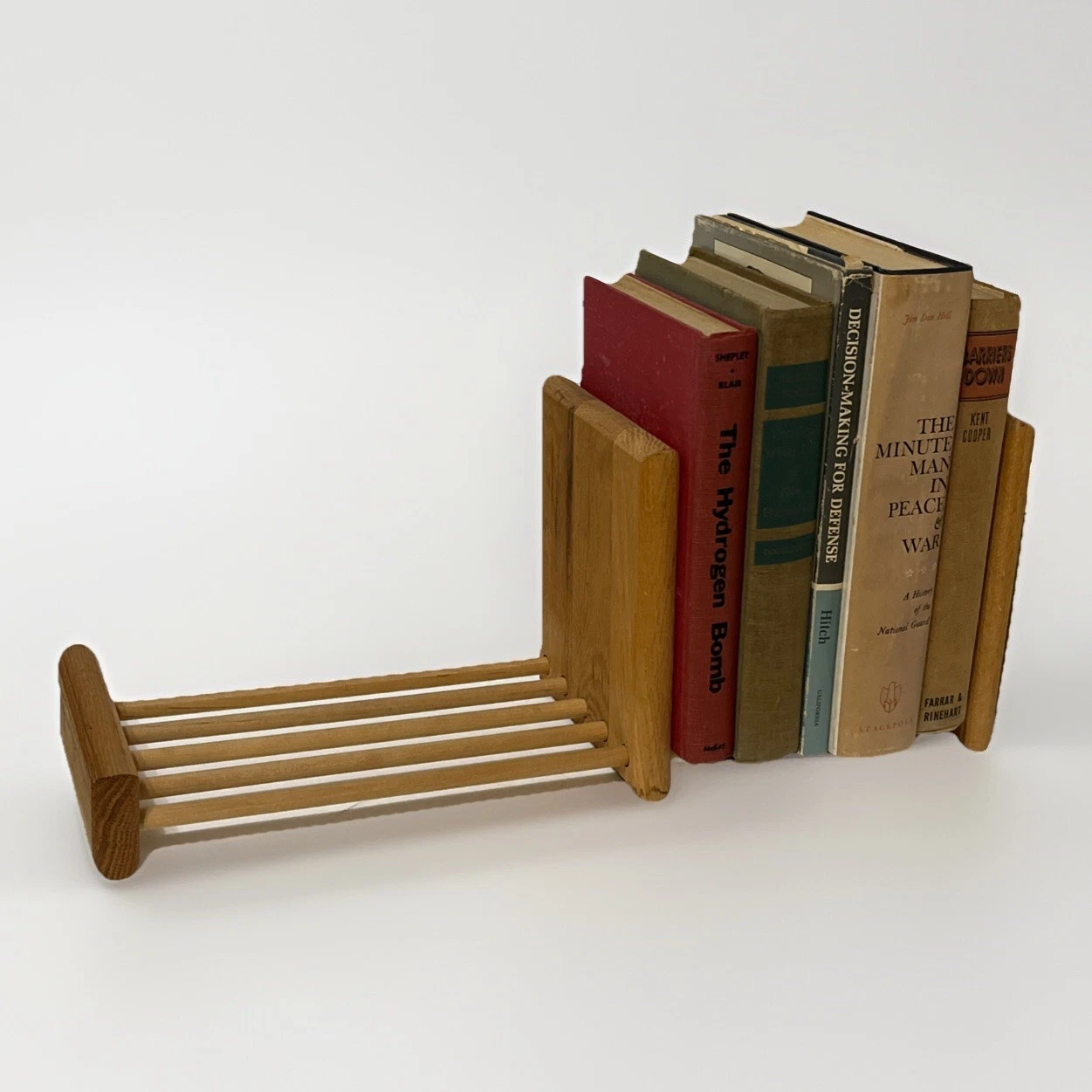Vintage Wood Book Rack Tabletop Bookshelf Desk Top